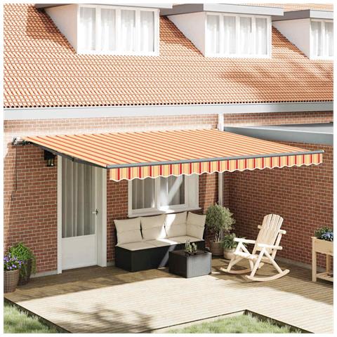 Tenda Retrattile giallo e arancione 450 × 300 cm Tessuto - Foto 2