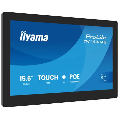TW1623AS-B3P visualizzatore di messaggi Pannello piatto interattivo 39,6 cm (15.6") LED Wi-Fi 450 cd /m² Full HD Nero Touch screen Processore integrato Android 24/7 - Foto 1