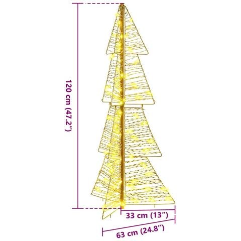 Albero di Natale con 100 LED Bianco caldo 120 cm PET - Foto 8