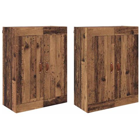 Mobile a muro 2 pcs Legno vecchio 69,5 x 34 x 90 cm - Foto 1