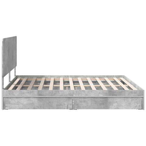 Letto con Contenitore con testiera Grigio cemento 200 x 200 cm - Foto 9