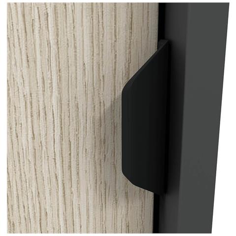 Armadio Camera Da Letto Stelvio - Guardaroba 2 Ante 2 Ripiani, 77x119h Cm Nero Antracite - Foto 8