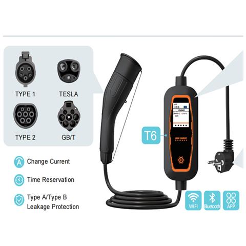 Caricabatterie T6 Ev 16a 3,5kw Con Spia Luminosa - 5 Metri - Foto 4