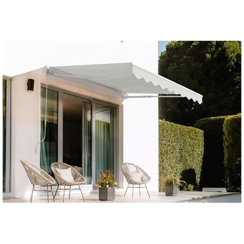 Tenda Da Sole Monoblocco Bianca Vecchio 2,5m X 2m Tela Beige - Foto 1