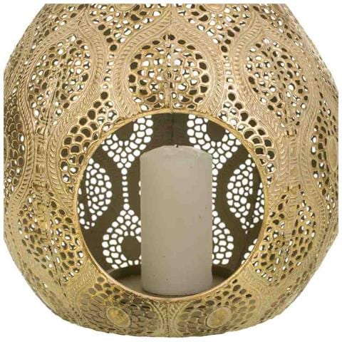 Portacandele In Metallo Dorato 26,5x25,5x40,5h - Foto 8