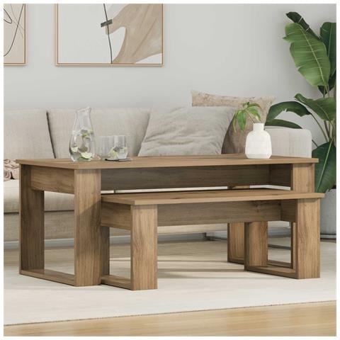 Set di Tavolini da Caffè 2 pcs Rovere artigianale - Foto 2