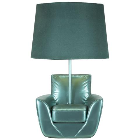 Lampada Da Tavolo Poltrona 2-blu-poliresina-26x26x43 Cm - Foto 1
