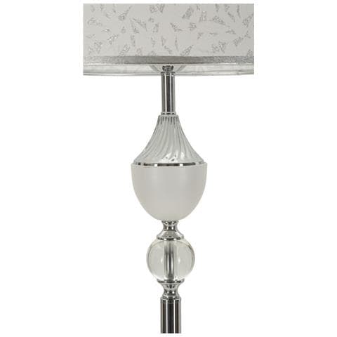 Lampada Da Terra Kody In Ferro Argento Con Paralume In Tessuto Bianco - Foto 2