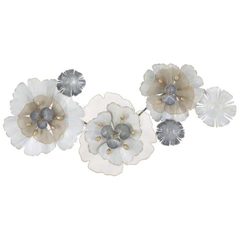 Pannello Da Muro Flowery In Ferro Multicolore 116,5x58 Cm - Foto 1