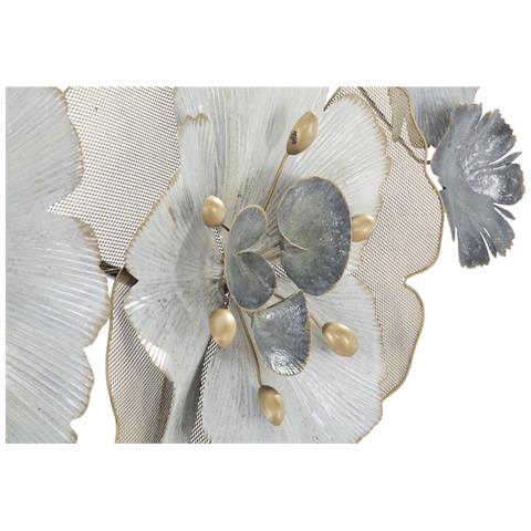 Pannello Da Muro Flowery In Ferro Multicolore 116,5x58 Cm - Foto 2