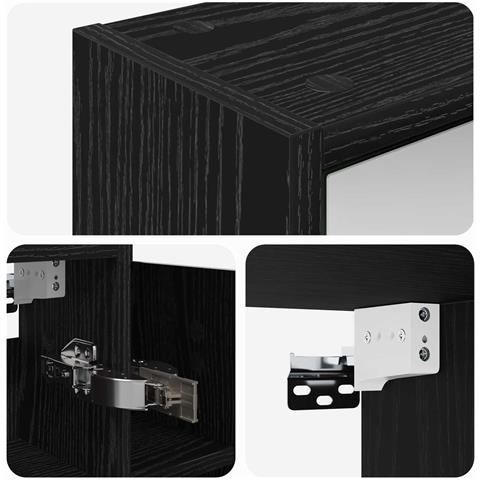 Mobiletto per specchio da bagno Rovere Nero 73,5 x 16 x 62,5 cm - Foto 9