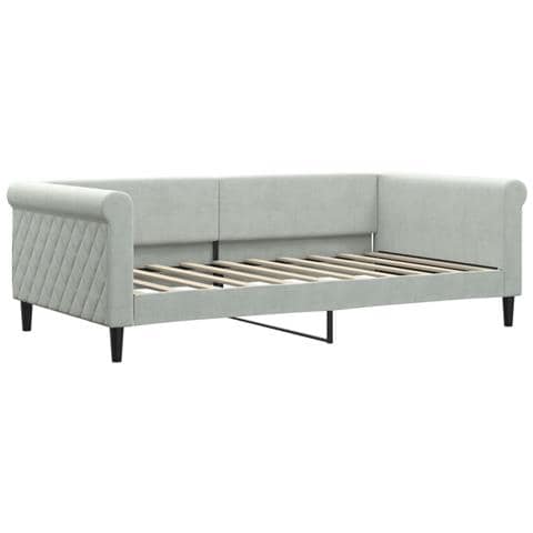 Letto da Giorno Grigio Chiaro 100x190 cm in Velluto - Foto 1