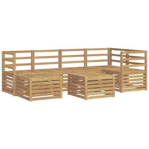 Set di divani da esterno 7 pcs Bianco Poliestere - Foto 1