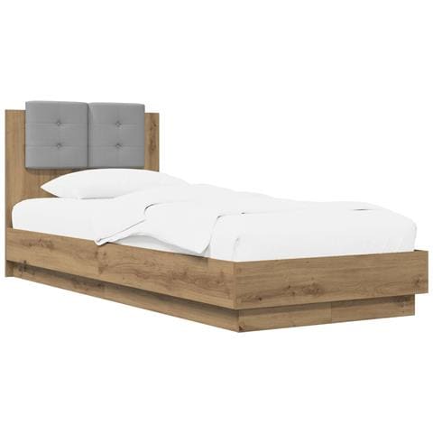 Struttura letto con testata Rovere Artigianale 80 x 200 cm - Foto 1