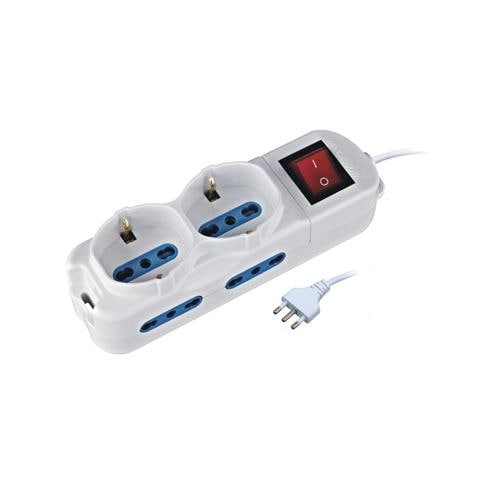 IUPS-PCP-4I2S-INT - Presa multipla 4 italiane / 2 Schuko con interruttore - Foto 1