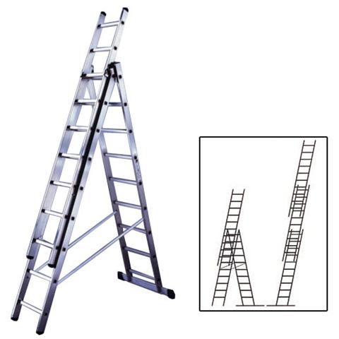 Scala combinata in alluminio a tre elementi - Foto 2