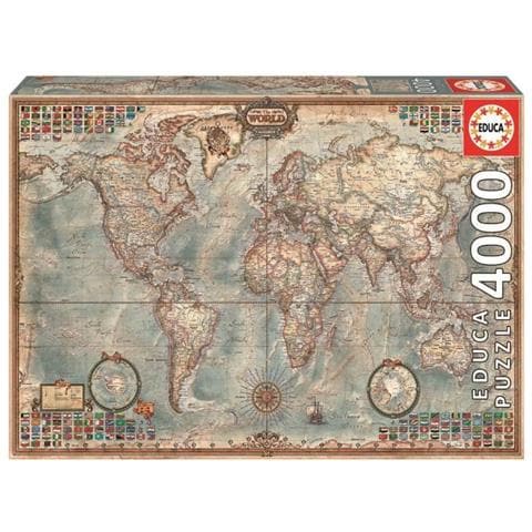 Puzzle Educa 4000 Pezzi - Mappa Del Mondo - Foto 1