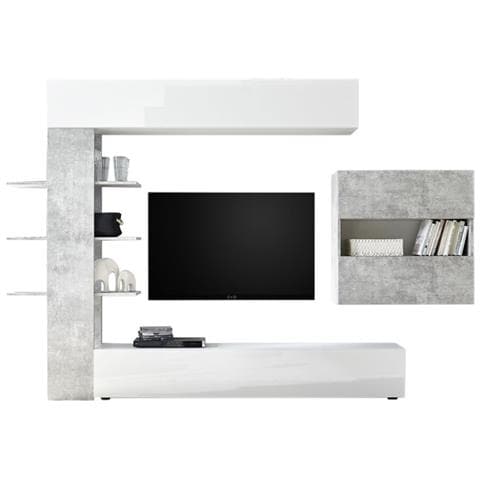 Parete attrezzata cm 240x240h completa di pannello dogato completo di angolari per negozi e cabine armadio bianco 