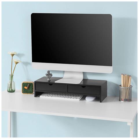 Supporto Monitor Pc Da Scrivania Organizer Scrivania Altezza 11 Cm, nero, bbf02-sch - Foto 1