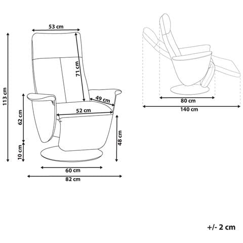 Poltrona Reclinabile In Pelle Sintetica Nera Prime - Foto 15