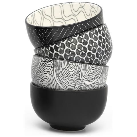 Pucheng Contenitore per il tè Rotondo Nero 4 pz - Foto 1