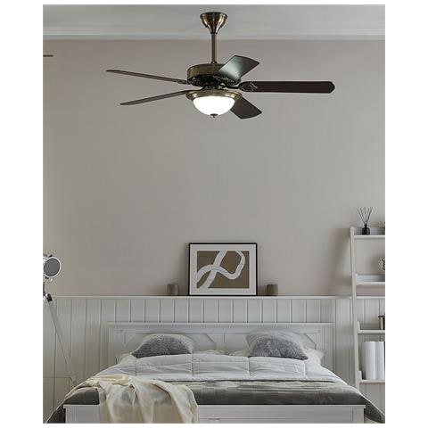 Ventilatore Da Soffitto Con Luce, Colore Legno Scuro / Oro Begej - Foto 12