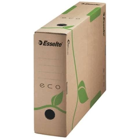 Scatola Archivio Esselte Ecobox Dorso 8 Cm Avana / verde 8x23,3x32,7 Cm 623916 (conf. 25)  - Foto 1