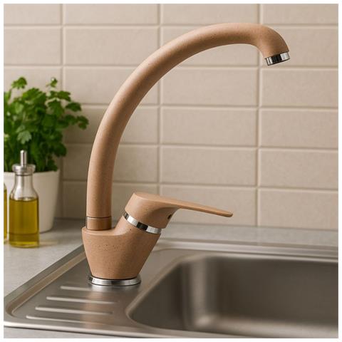 Ogomondo Miscelatore Oslo Orientabile Ottone Colorato Per Lavello Cucina *** Finitura- : Avena 4 - Foto 3