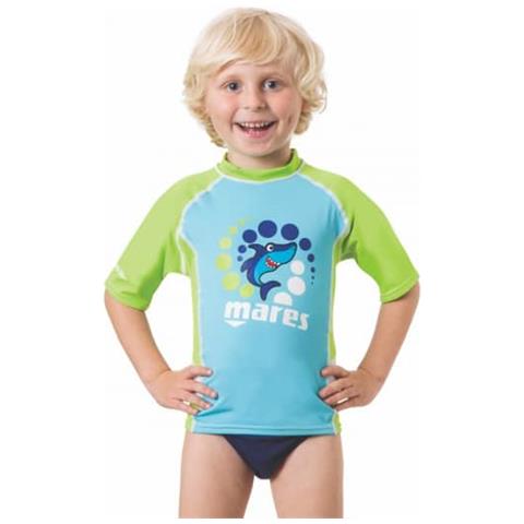 Rash Guard Manica Corta Bambino Azzurro M - Foto 1