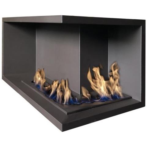 Nilla Corn - Biocamino Angolare Caminetto A Bioetanolo Da Incasso. Apertura Destra - Bruciatore Onda 70x47cm Angolare / Capienza 15,4l - Foto 6