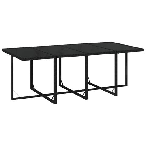 Set Da Pranzo Per Giardino 9 Pz Con Cuscini In Polyrattan Nero - Foto 2