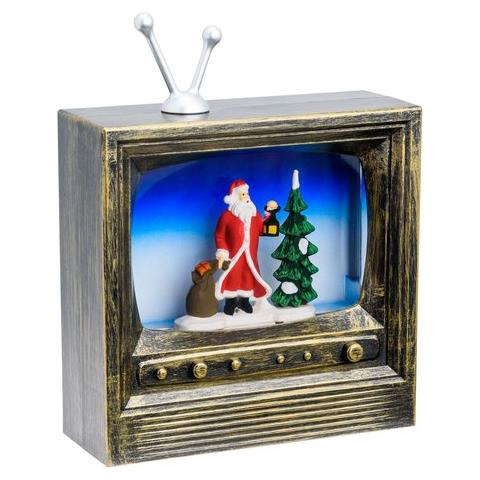 Decoro 59771 Tv Brunita Con Acqua Glitter Led Marrone - Foto 1