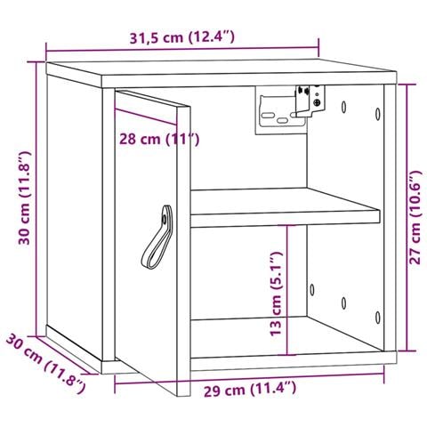Pensili 2pz Grigi 31,5x30x30 Cm In Legno Massello Di Pino - Foto 2