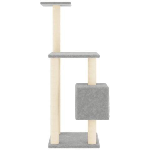 Albero per Gatti con Tiragraffi in Sisal Grigio Chiaro 104 cm - Foto 6