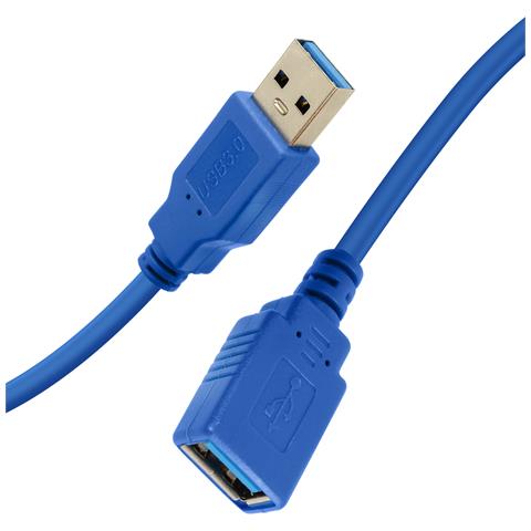 Cavo Prolunga Usb 3.0 Sincronizzazione 5gb /s Lunghezza 1 Metro E 50, Blu - Foto 1