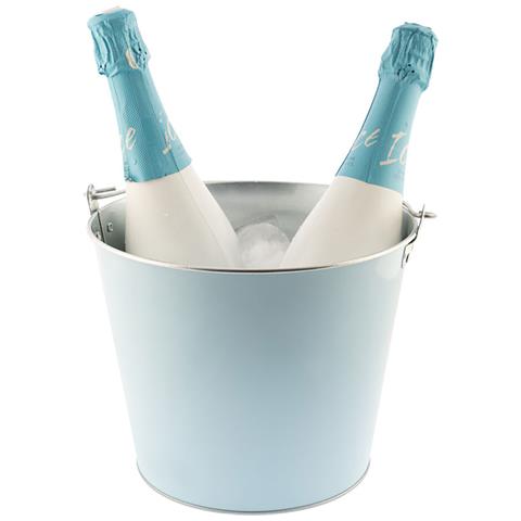 Secchiello Per Il Ghiaccio Con Maniglia Azzurro Metallo 5 L - Foto 1