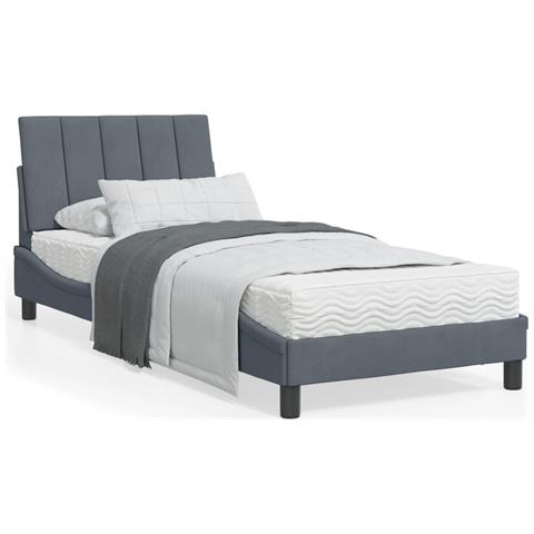 Giroletto Con Luci Led Grigio Scuro 90x200 Cm In Velluto - Foto 1