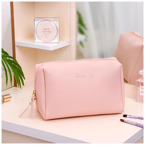 Grande Borsa Per Il Trucco In Pu - Organizer Per Cosmetici Elegante E Portatile Pink - Foto 2