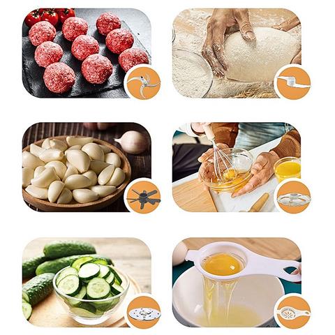 Robot Da Cucina Processore Alimentare 6 In 1. Motore In Rame Da 1000w Con 3 Velocità. Ciotola In Acciaio Inox Con Capacità Di 5l. - Foto 3