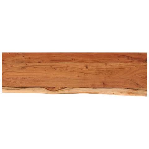 Piano Tavolo 140x40x2,5 Cm Rettangolare Legno Acacia Bordi Vivi - Foto 2