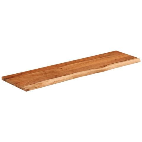 Piano Tavolo 140x40x2,5 Cm Rettangolare Legno Acacia Bordi Vivi - Foto 3