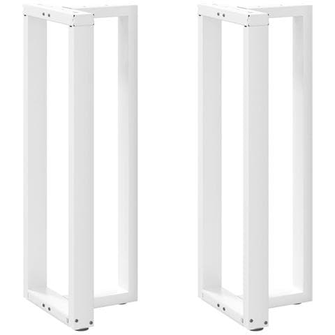 Gambe Tavolo Bar A Forma T 2pz Bianco 40x35x(110-111)cm Acciaio - Foto 1