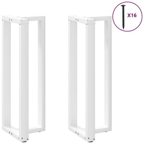 Gambe Tavolo Bar A Forma T 2pz Bianco 40x35x(110-111)cm Acciaio - Foto 3