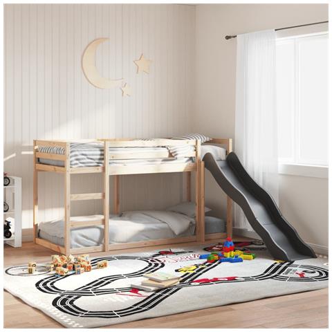Letto A Castello Scivolo E Scala 90x190 Cm Legno Massello Pino - Foto 1