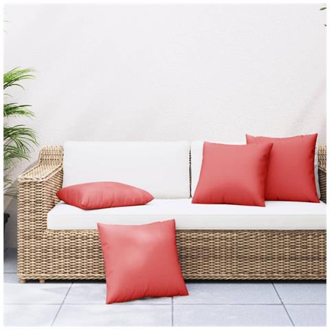 Cuscini Per Divano 4 Pz Rossi 60x60 Cm In Tessuto - Foto 1