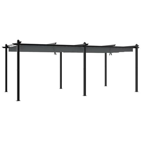 Gazebo Giardino Con Tetto Retrattile Antracite 3x6 M Alluminio - Foto 2