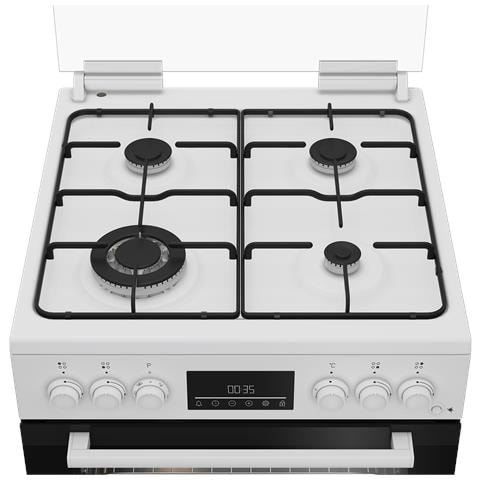 FBE62310GW cucina a libera installazione bianca, 60x60cm, piano gas, forno elettrico ventilato, grill elettrico, 66 Lt, ?lasse A - Foto 2