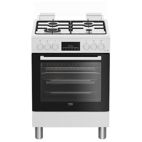 FBE62310GW cucina a libera installazione bianca, 60x60cm, piano gas, forno elettrico ventilato, grill elettrico, 66 Lt, ?lasse A - Foto 1