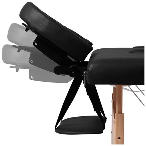 Lusso Casadino -  Lettino Pieghevole Da Massaggio Nero 3 Zone Con Telaio Legno - Foto 8