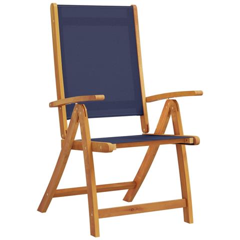 Sedie Da Giardino Pieghevoli 4 Pz Massello D'acacia E Textilene - Foto 2